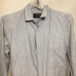 Topman 100% cotton grey button down